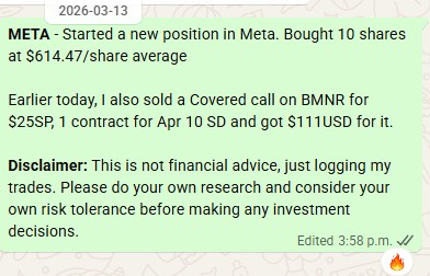 Started Meta position